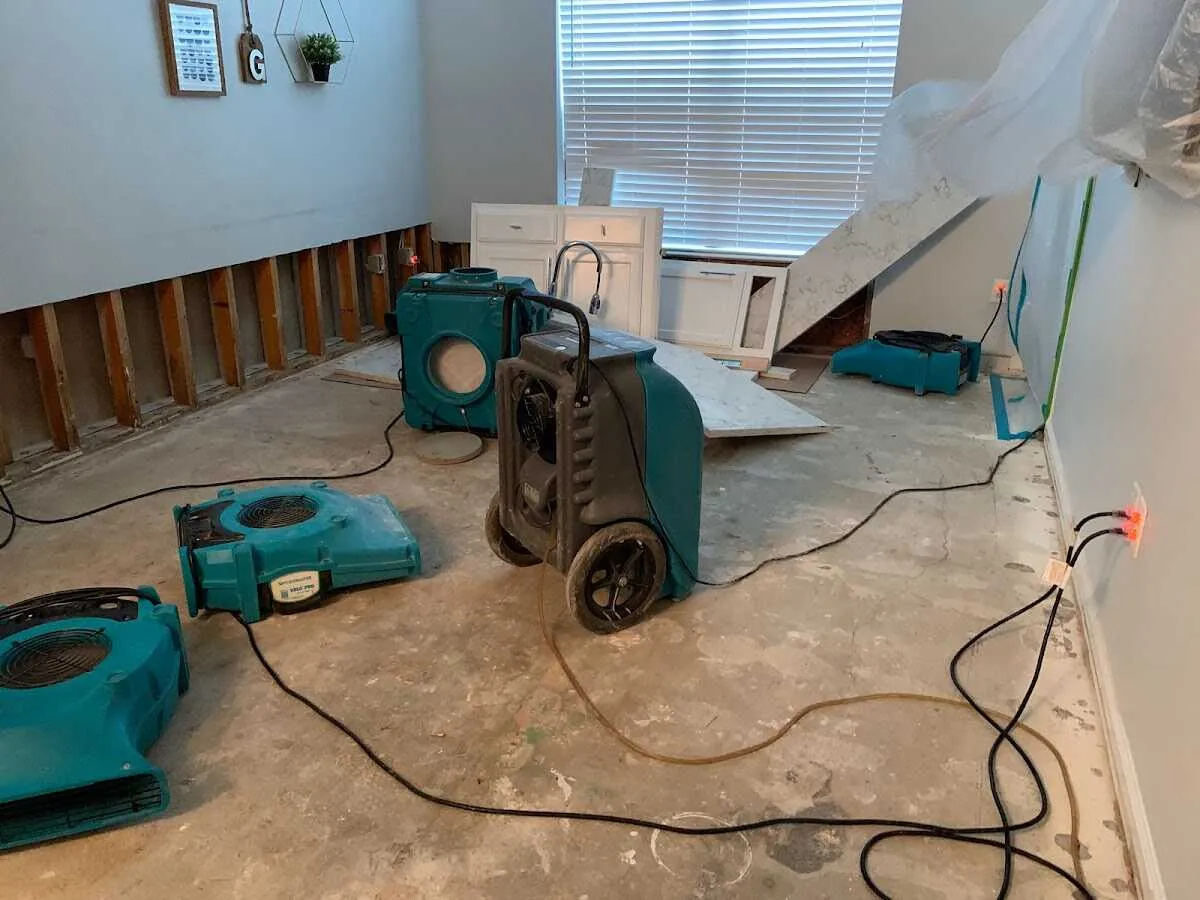 Dehumidifier in flood-cut room for Water Extraction & Removal in Oneonta